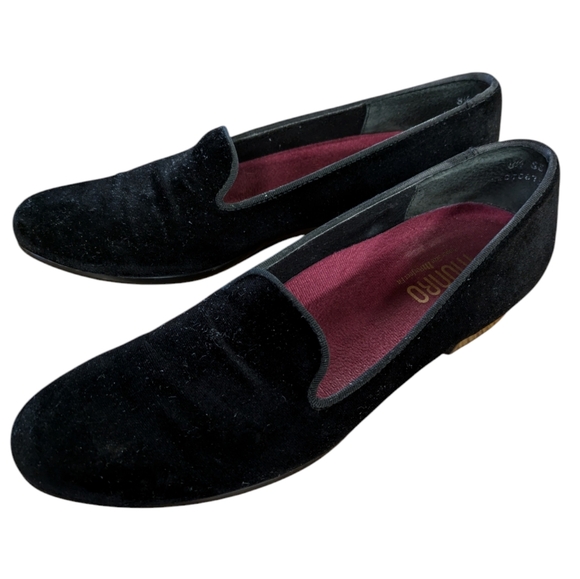 Munro Cerise Black Velvet Slip On Low Heeled Loafer Size 8.5 SS - Picture 11 of 11